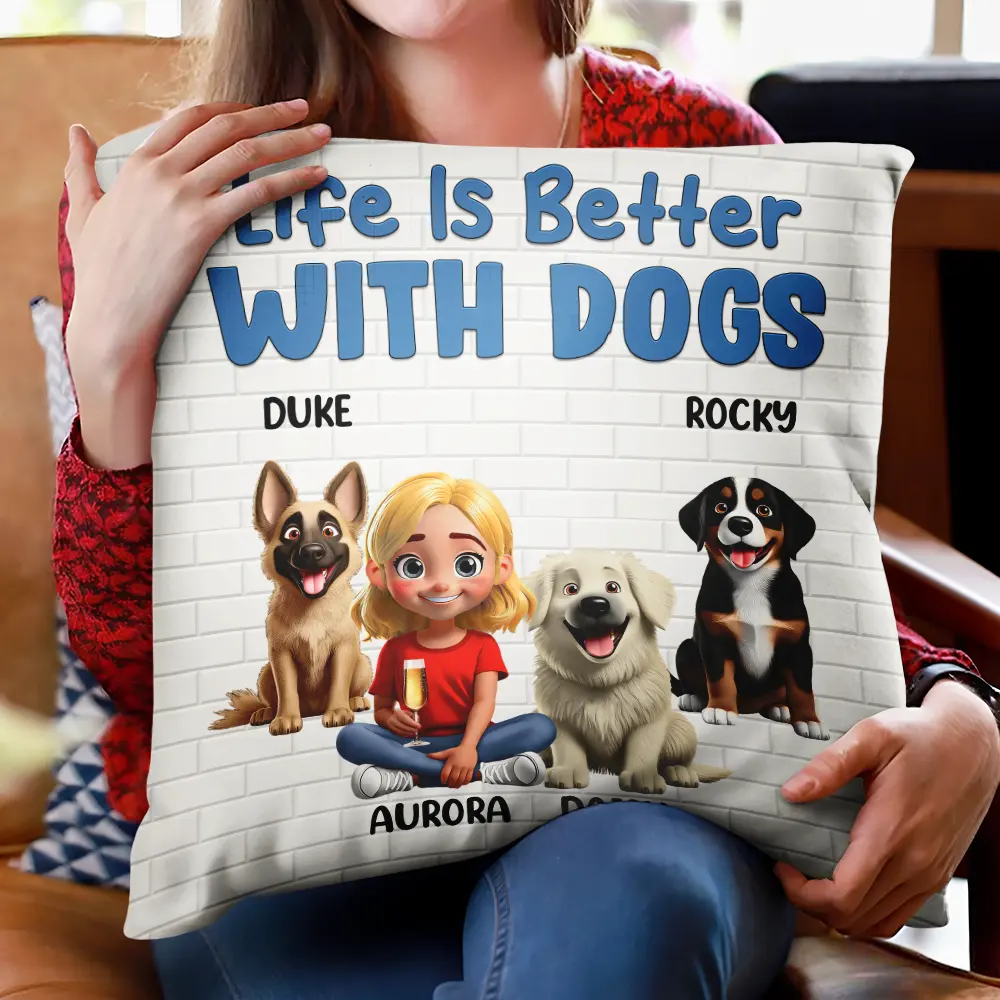 Best Dog Mom Ever 3D Cartoon - Personalized Pillow - Image 2