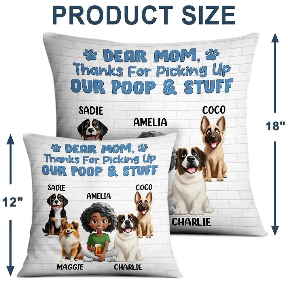 Best Dog Mom Ever 3D Cartoon - Personalized Pillow - Image 4