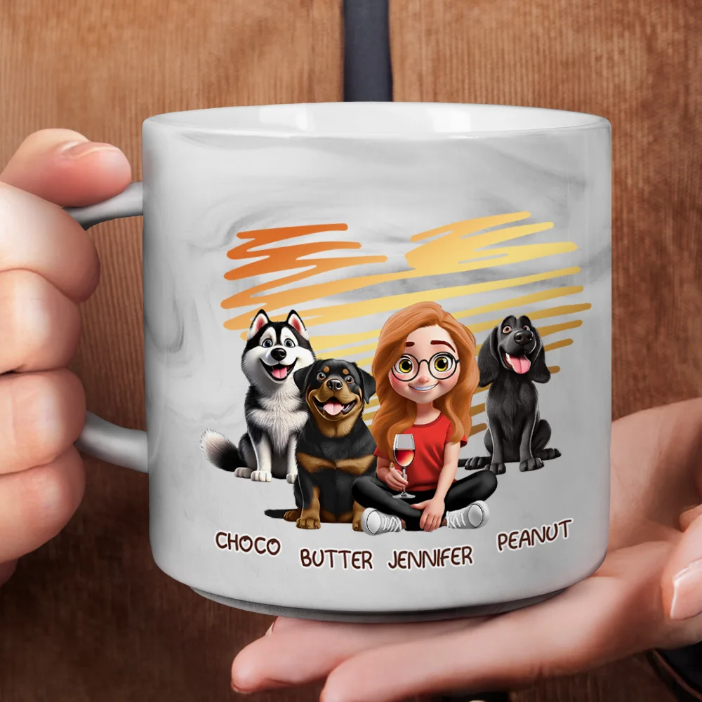 Best Dog Mom Ever 3D Effect - Personalized Marble Mug - Image 4