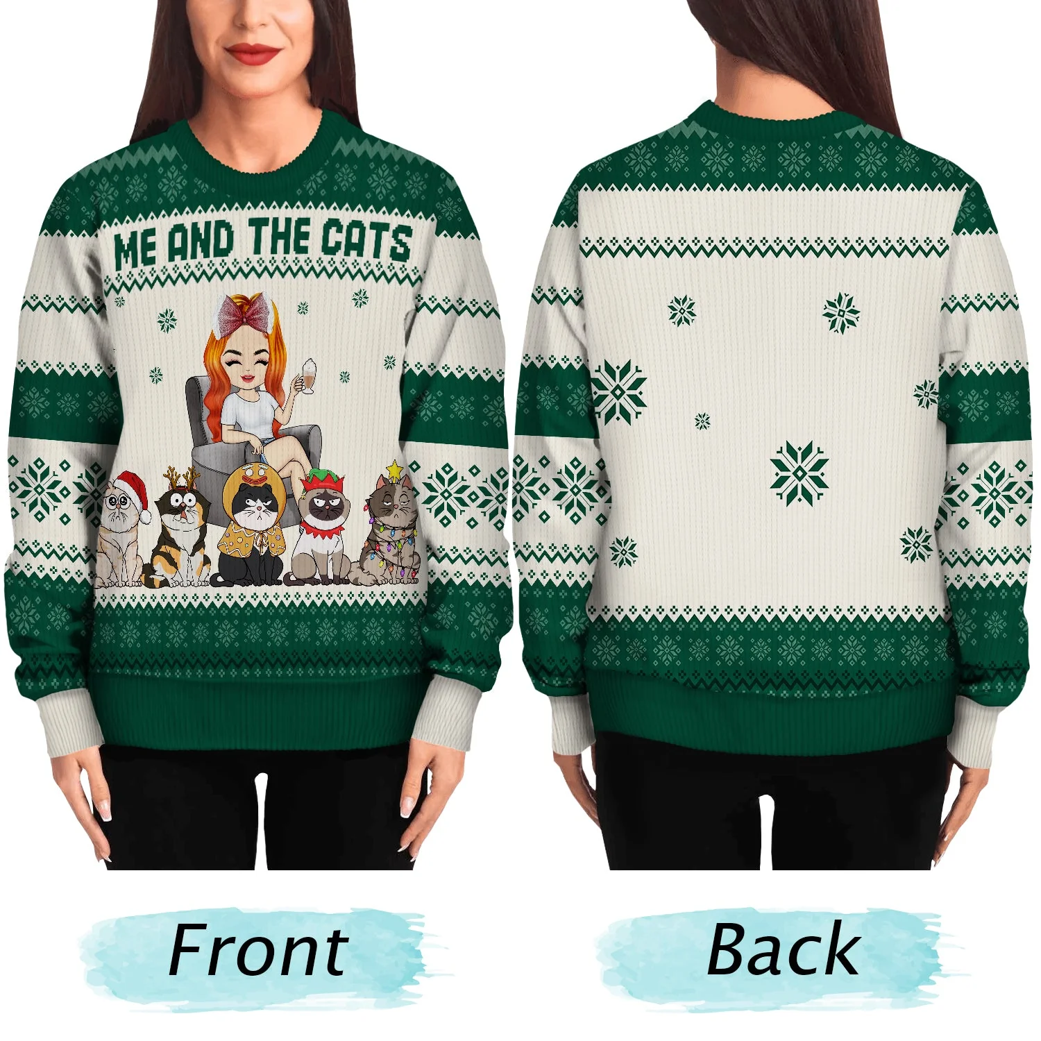 Best Dog Mom Ever Chibi - Christmas Gift For Dog Lovers, Cat Lovers - Personalized Unisex Ugly Sweater - Image 5