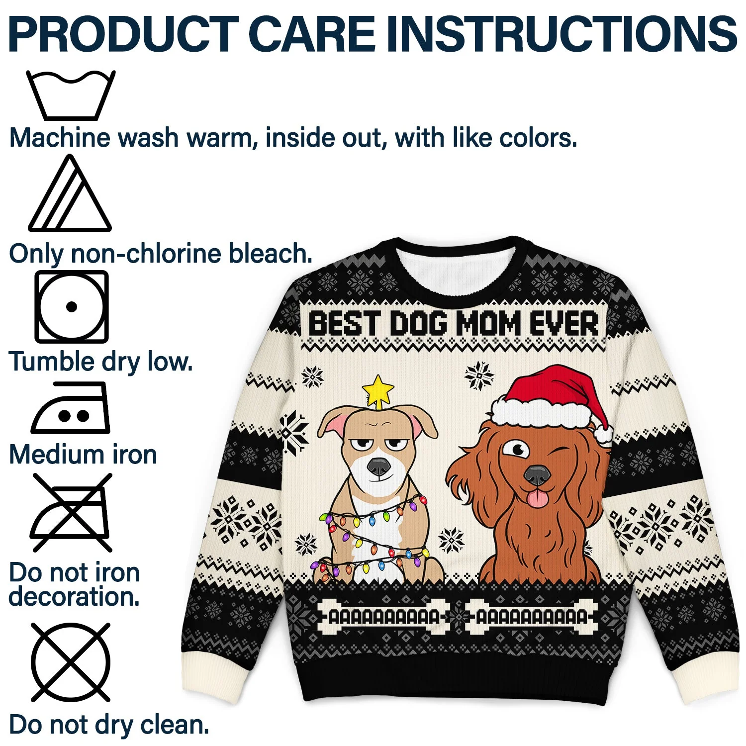 Best Dog Mom Ever - Christmas Gift, Gift For Dog Lovers, Dog Mom, Dog Dad, Pet Lovers - Personalized Unisex Ugly Sweater - Image 7