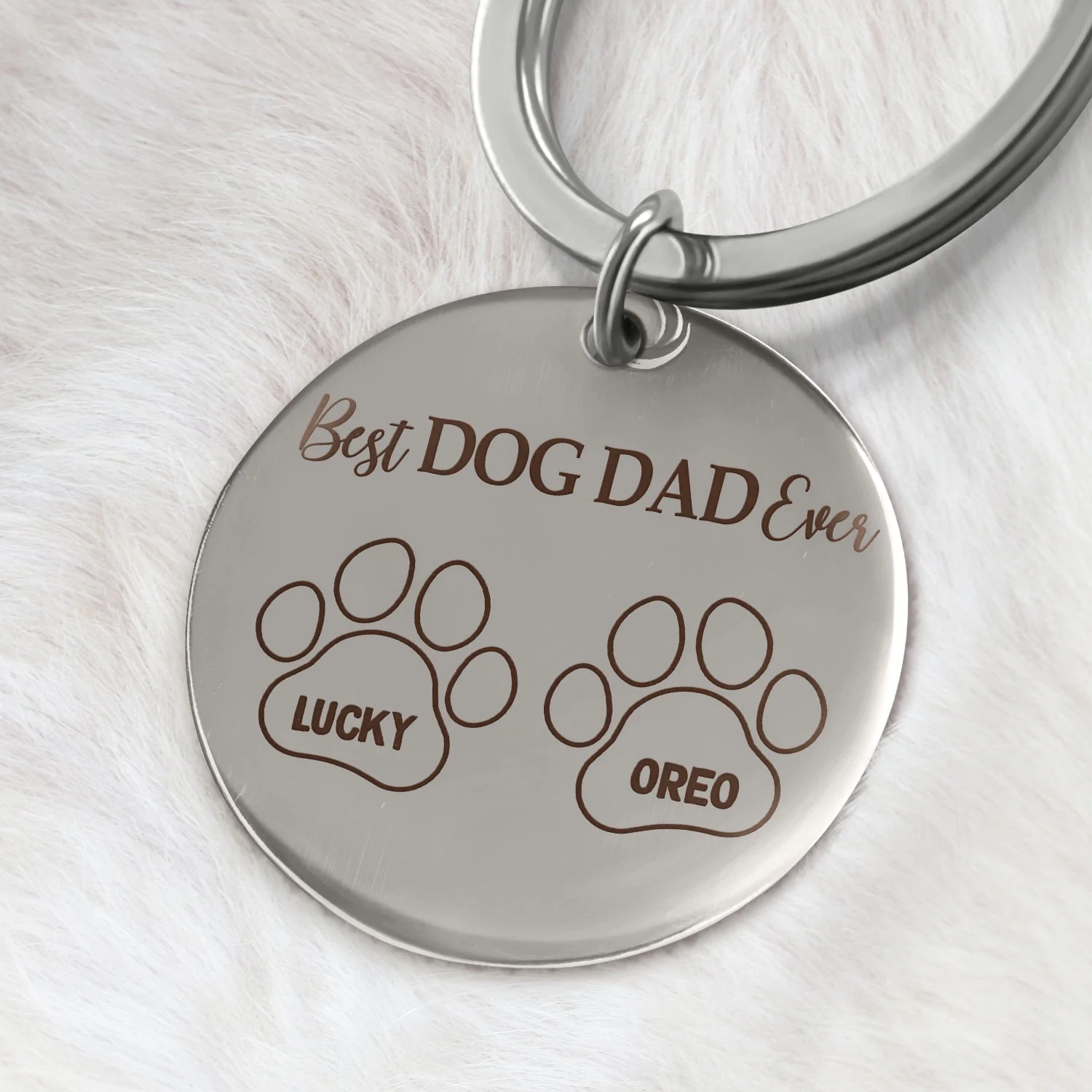Best Dog Mom Ever - Gift For Dog Lovers, Cat Lovers, Dog Mom, Dog Dad - Personalized Keyring - Image 2