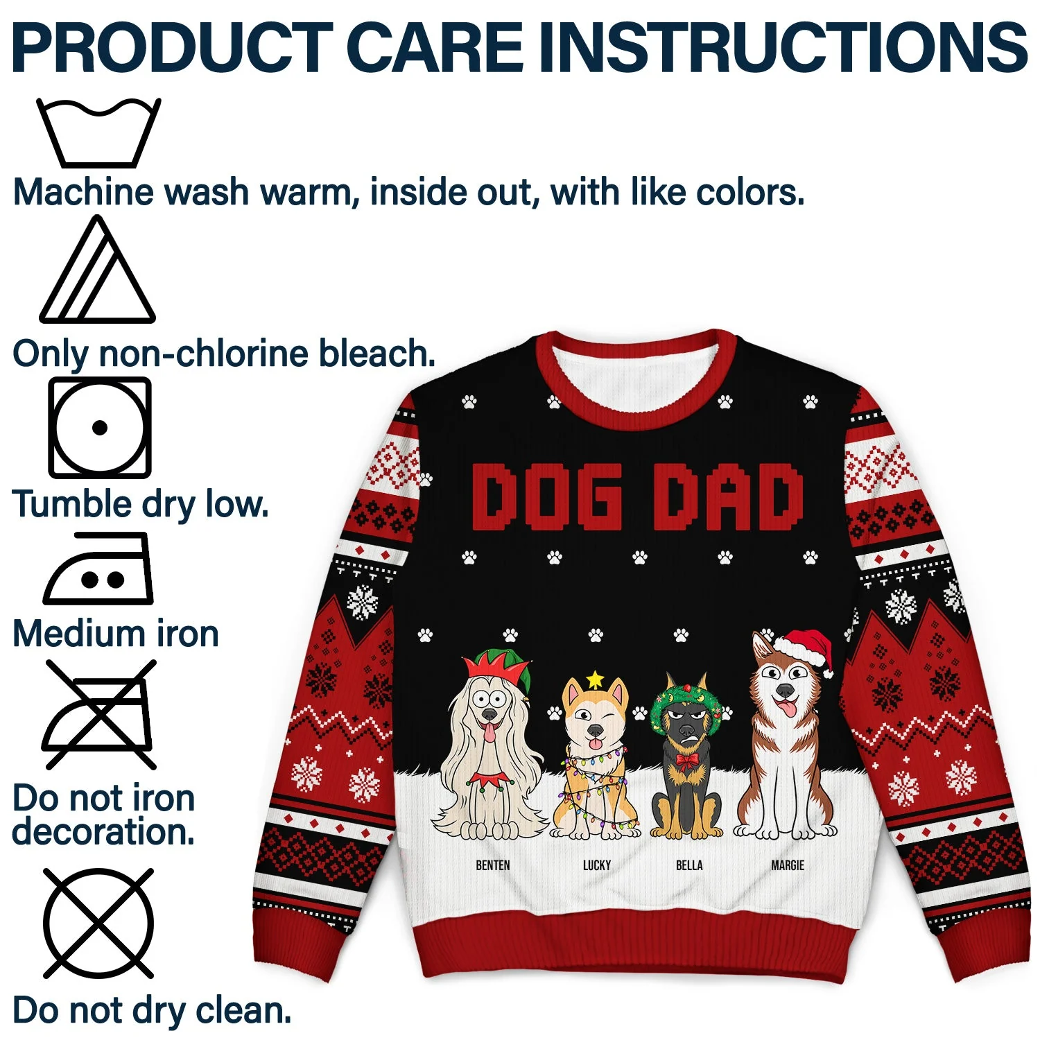 Best Dog Mom Ever - Gift For Dog Lovers - Personalized Unisex Ugly Sweater - Image 7
