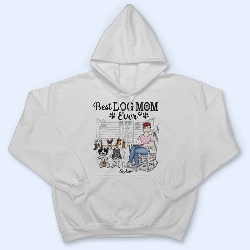 Best Dog Mom Ever - Mother Gifts - Personalized Custom T Shirt - Image 4