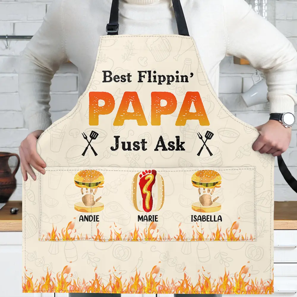 Best Flippin' Dad Jusk Ask - Personalized Apron - Image 2