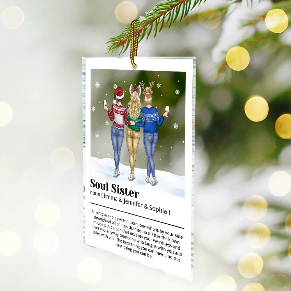 Best Friend Definition Bestie Backside - Personalized Custom Shaped Acrylic Ornament - Image 2