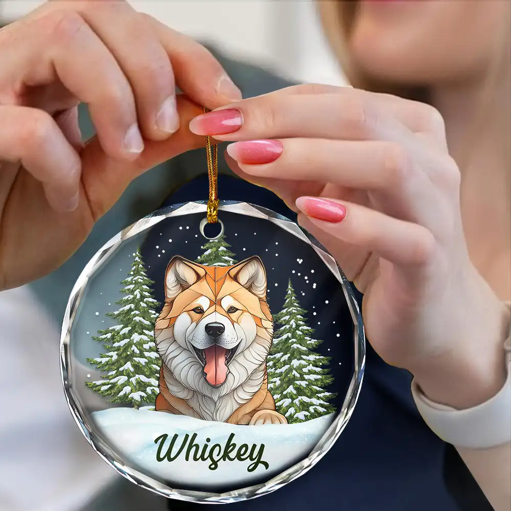 Best Friend For Life Christmas Memorial Dog Cat - Personalized Circle Glass Ornament - Image 4