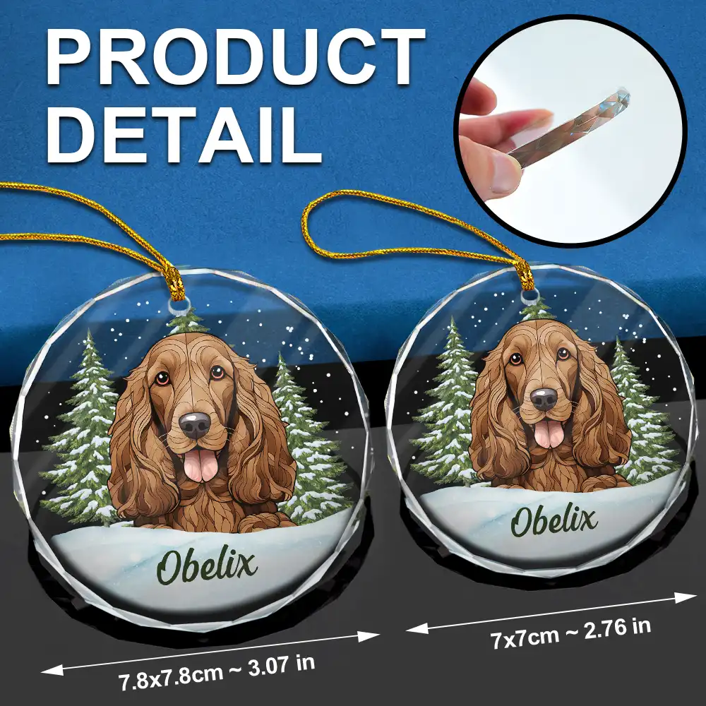 Best Friend For Life Christmas Memorial Dog Cat - Personalized Circle Glass Ornament - Image 6