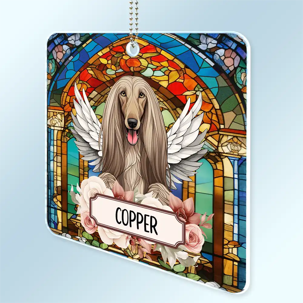 Best Friend For Life Dog Cat Stained Glass - Personalized Acrylic Car Hanger - Image 2