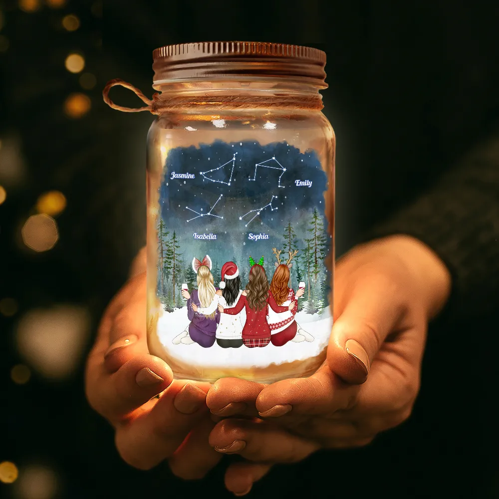 Best Friends Are Like Stars Zodiac Sign - Personalized Mason Jar Light - Image 3
