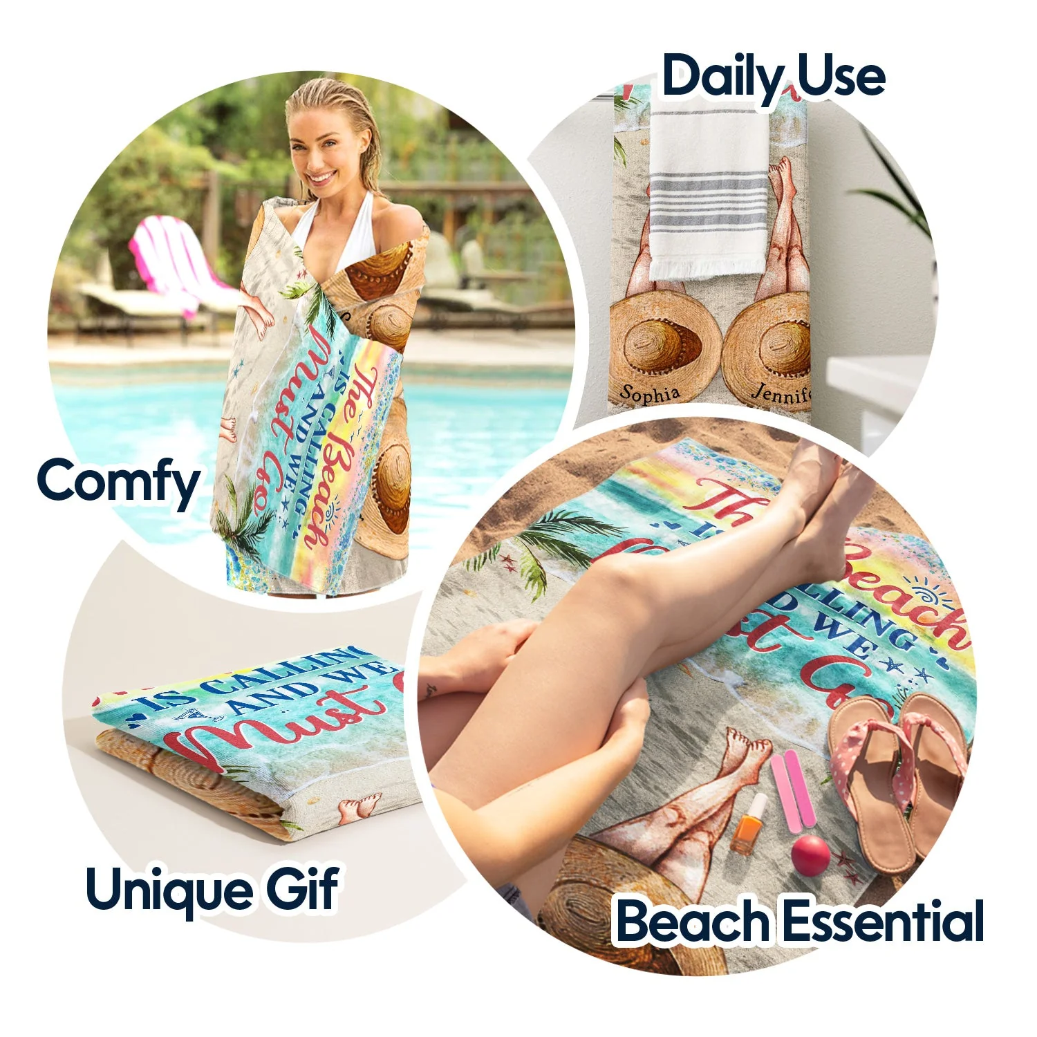 Best Friends Are The Sisters We Choose For Ourselves - Birthday Gift For BFF, Besties, Beach, Travel Lovers - Personalized Custom Beach Towel - Image 5