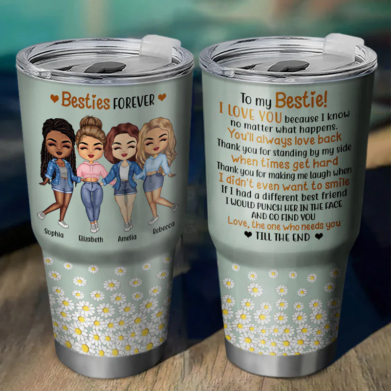 Best Friends Besties Forever - Gift For BFF And Colleagues - Personalized Custom 30 Oz Tumbler - Image 2