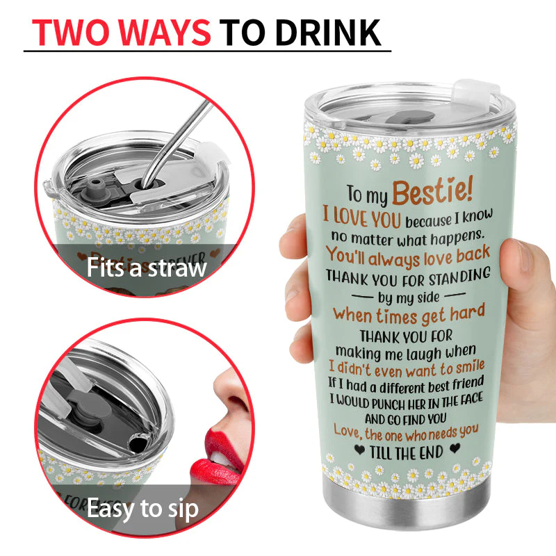 Best Friends Besties Forever - Gift For BFF And Colleagues - Personalized Custom Tumbler - Image 4