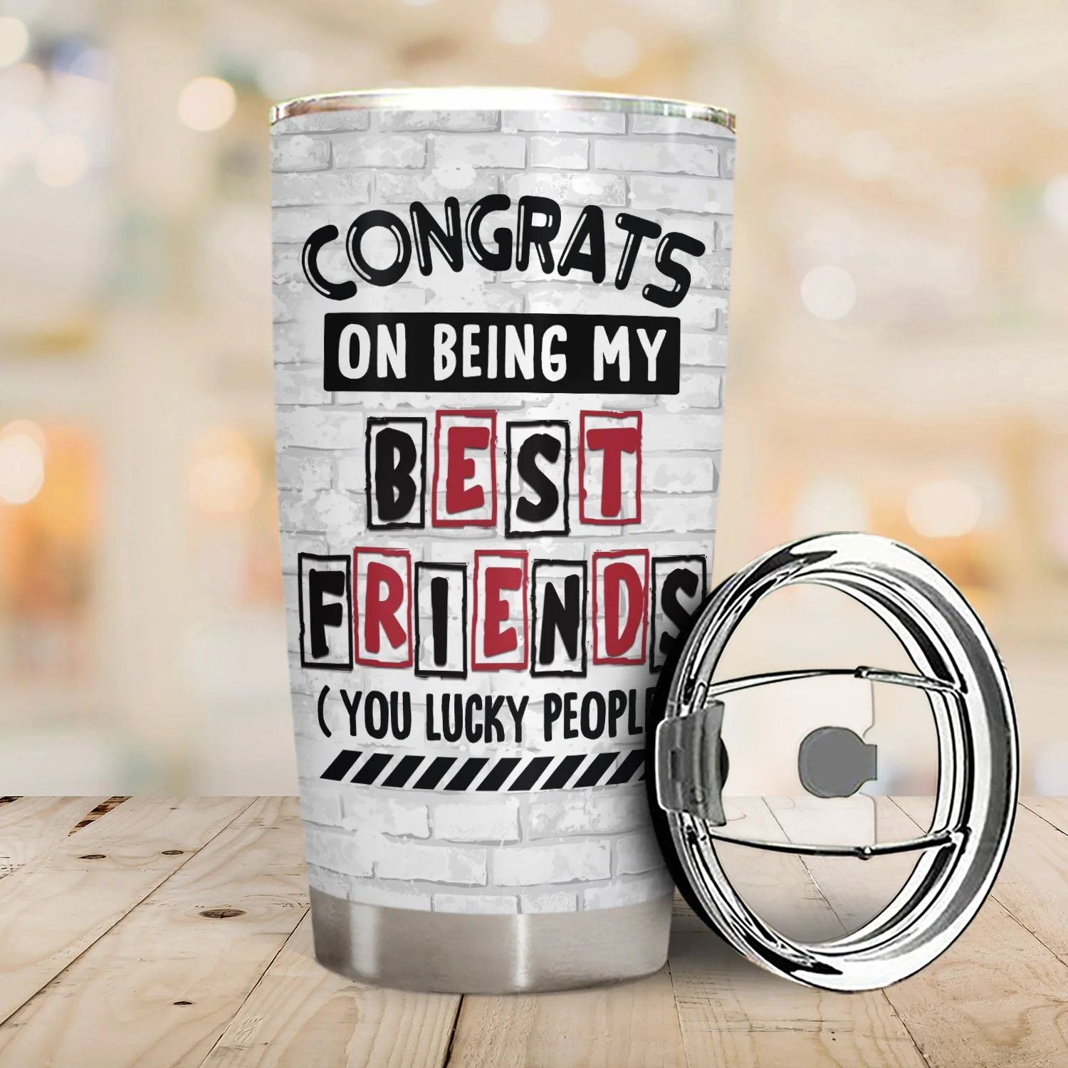 Best Friends Congrats On Being My Bestie - Gift For Bestie - Personalized Tumbler - Image 2