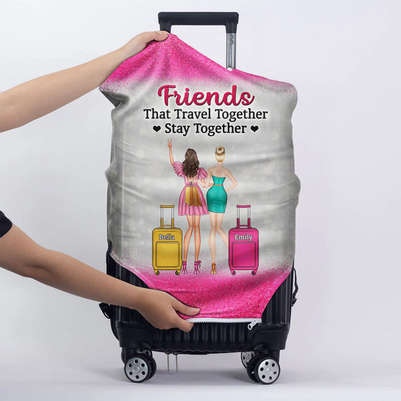 Best Friends Fashion Girls Catch Flights Not Feelings - Gift For BFF And Colleagues - Personalized Custom Luggage Cover - Image 5