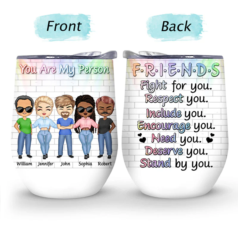 Best Friends Fight For You - Gift For BFF - Personalized Custom Wine Tumbler - Image 4