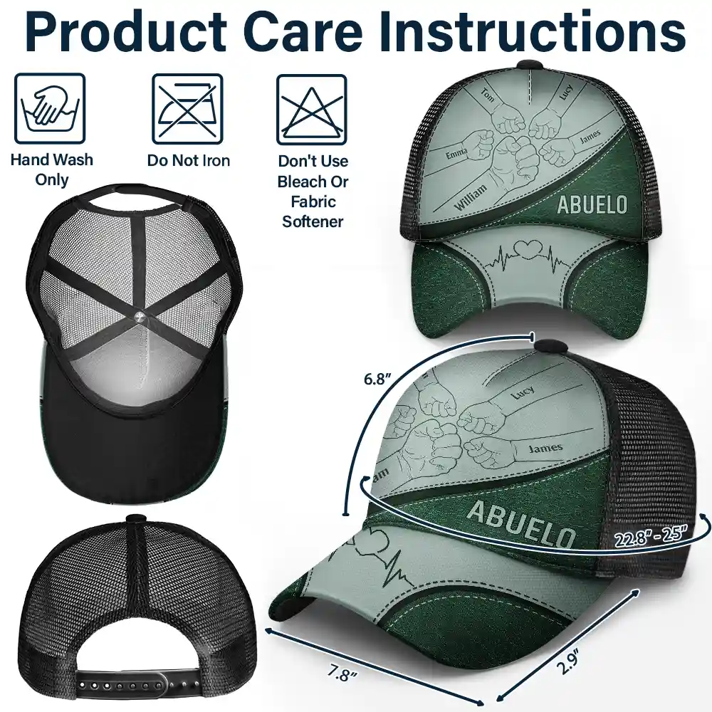 Best Friends For Life Dad Grandad - Personalized Mesh-back Casual Cap - Image 4