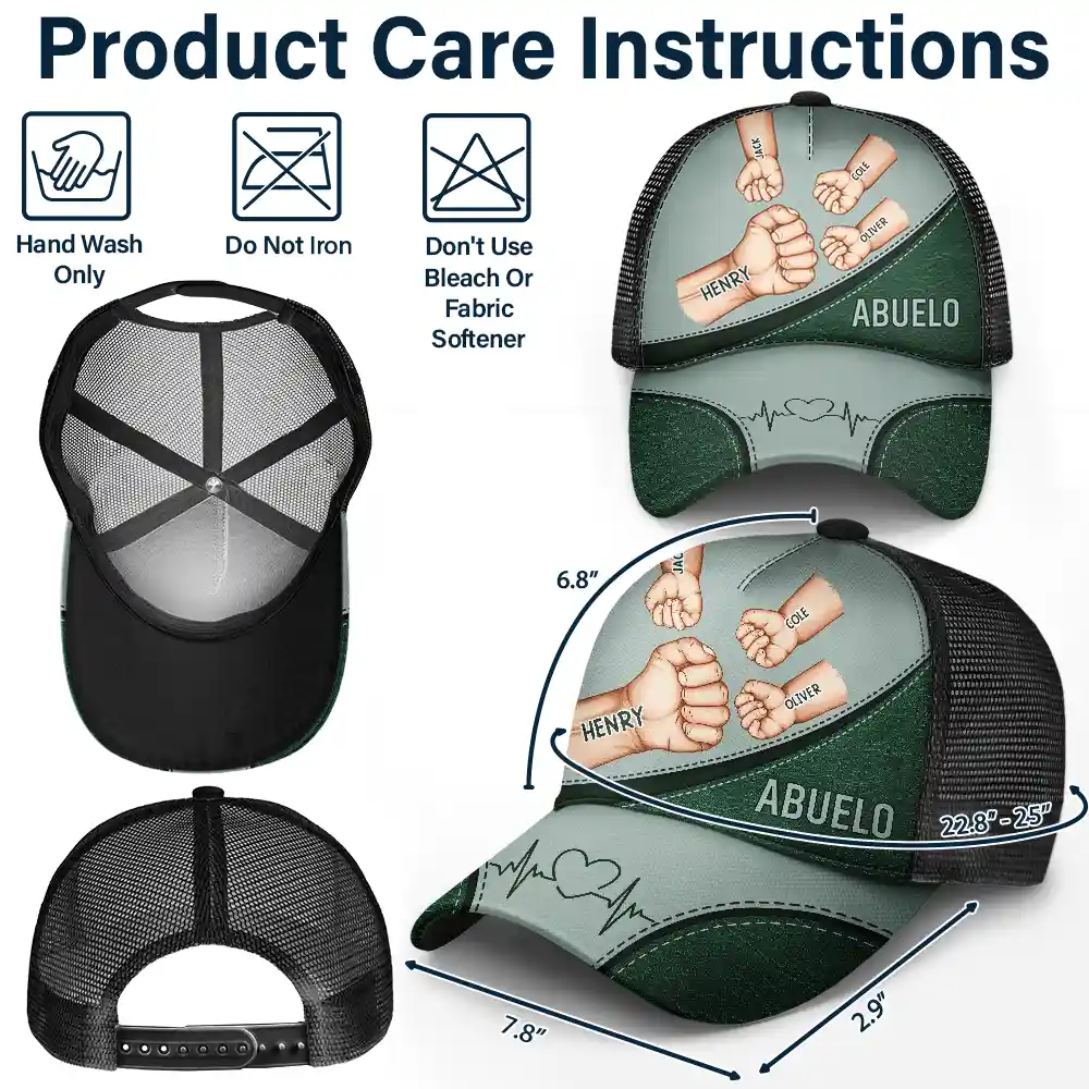 Best Friends For Life Daddy Grandad - Personalized Mesh-back Casual Cap - Image 4