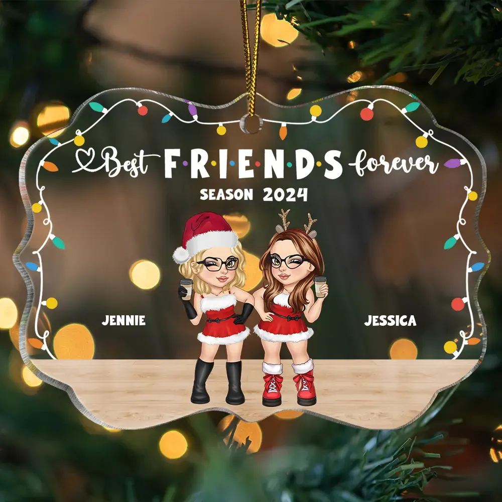 Best Friends Forever Season - Personalized Medallion Acrylic Ornament - Image 3