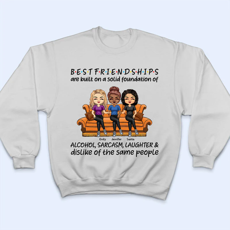 Best Friends Funny And Emotional Words - BFF Bestie Gift - Personalized Custom T Shirt - Image 5