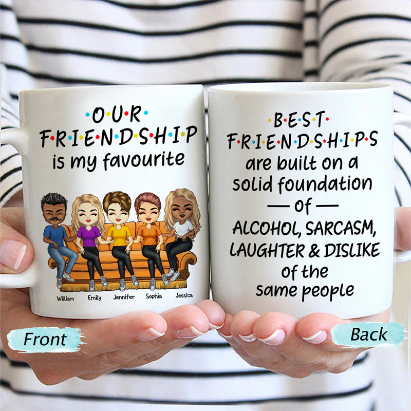 Best Friends Funny And Emotional Words - BFF Bestie Gift - Personalized Custom White Edge-to-Edge Mug - Image 2