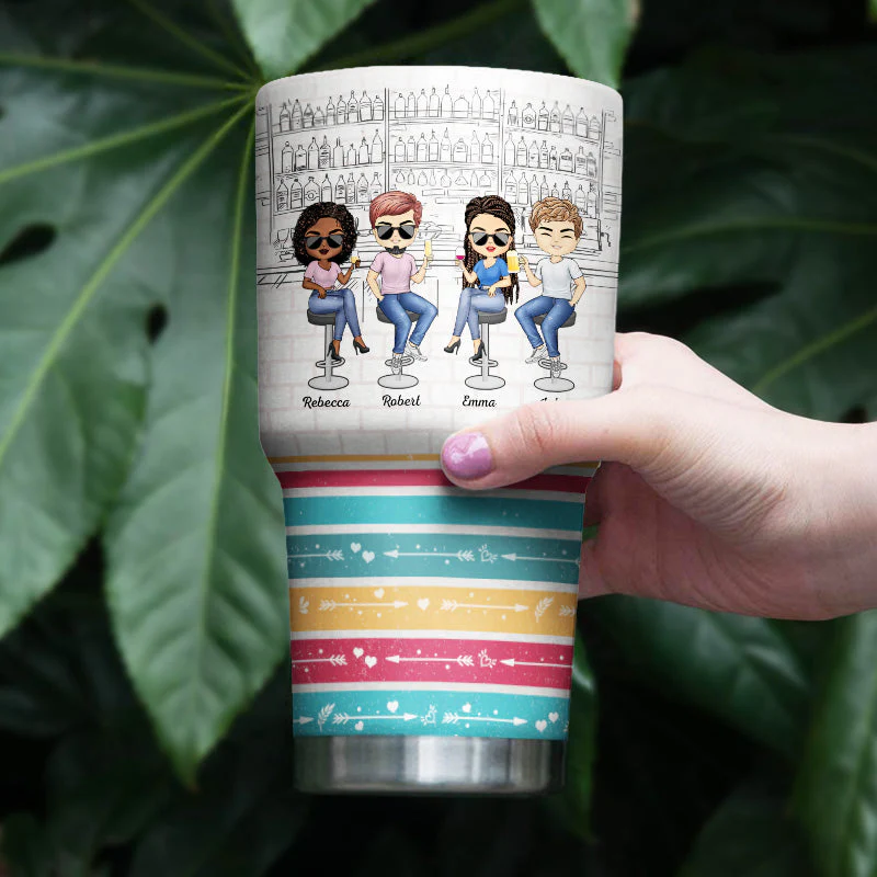 Best Friends Here's To Another Year Of Bonding Over Alcohol White - Bestie BFF Gift - Personalized Custom 30 Oz Tumbler - Image 4