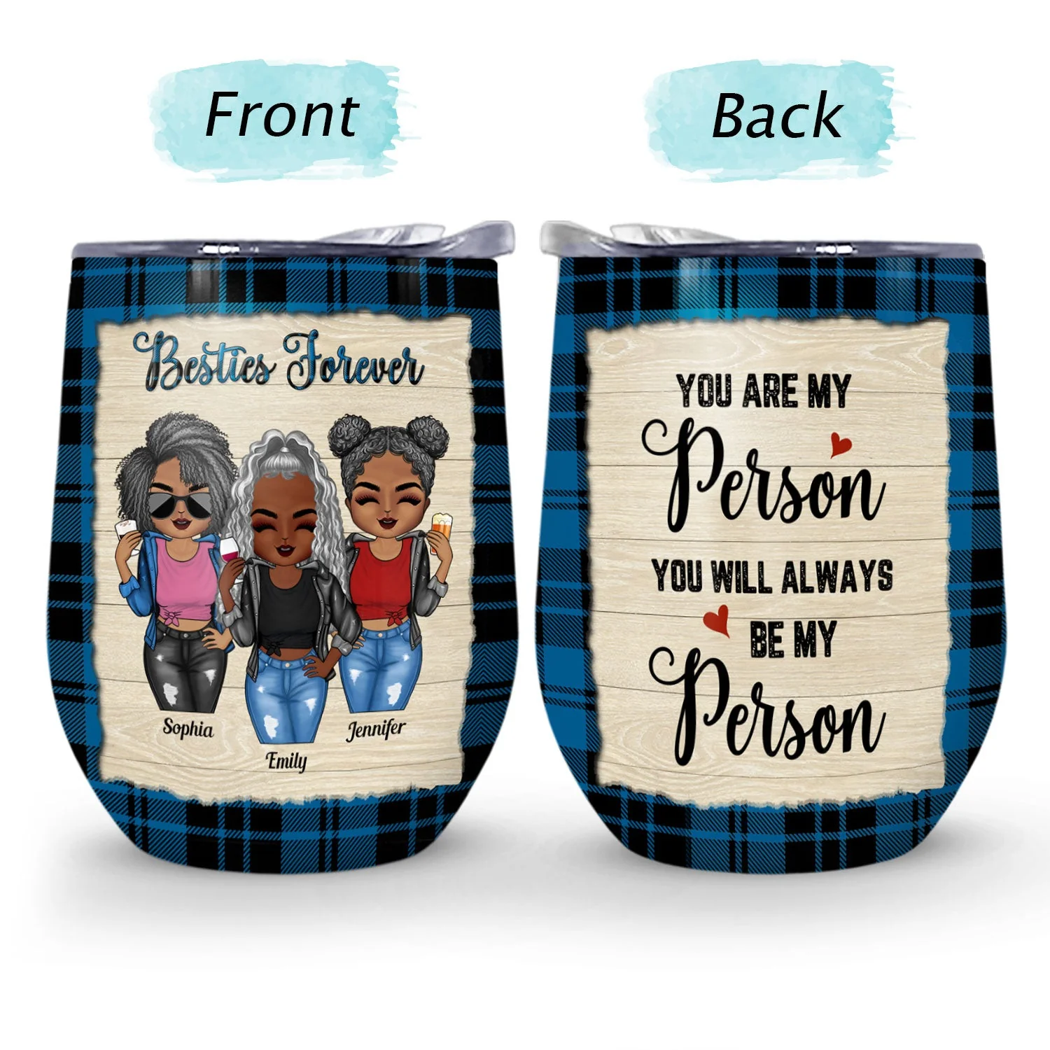 Best Friends Never Too Far To Wine Together - Gift For BFF Besties & Siblings - Personalized Custom Wine Tumbler - Image 4