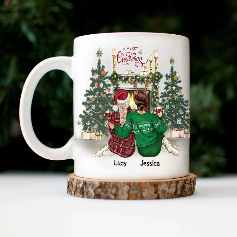 Best Friends Not Sisters By Blood But Sisters By Heart - Christmas Gift For BFF - Personalized Custom Mug - Image 3