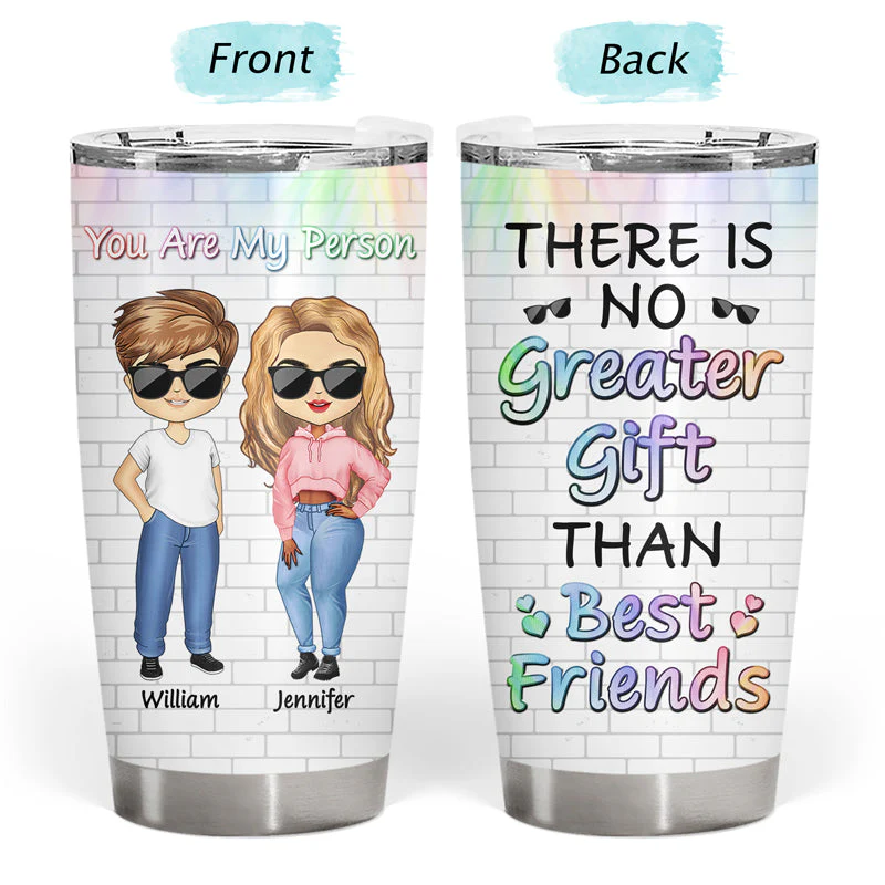 Best Friends Not Sisters By Blood But Sisters By Heart - Gift For BFF And Sibling - Personalized Custom Tumbler - Image 3