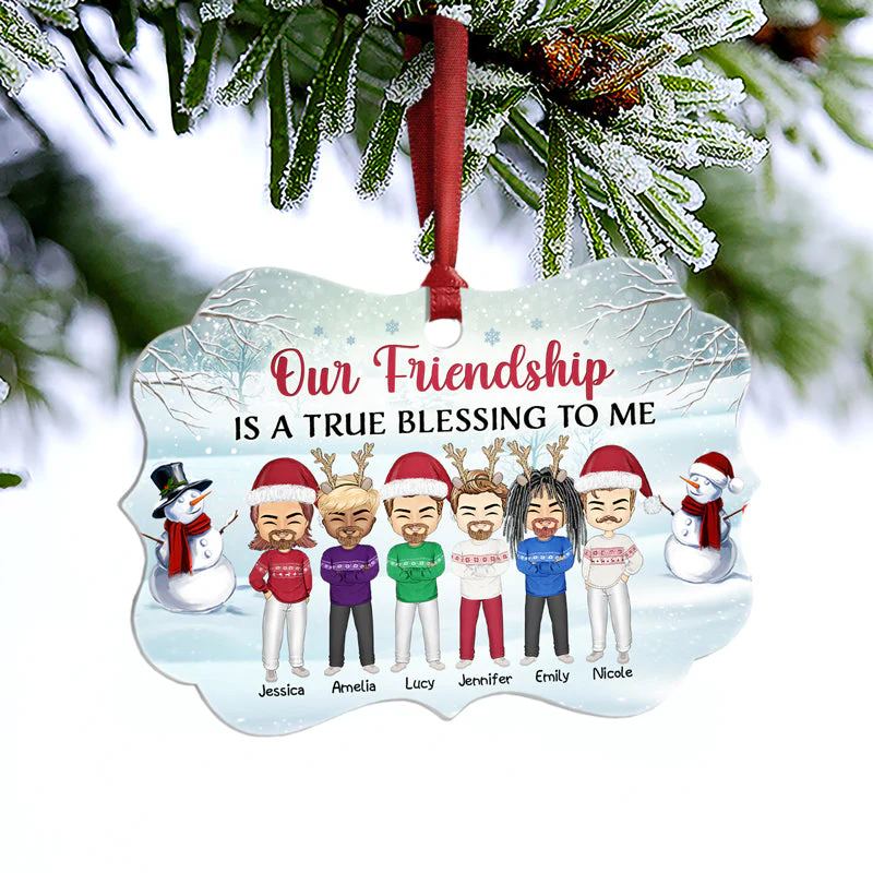 Best Friends Our Friendship is A True Blessing To Me - Christmas Gift For BFF - Personalized Custom Aluminum Ornament - Image 3