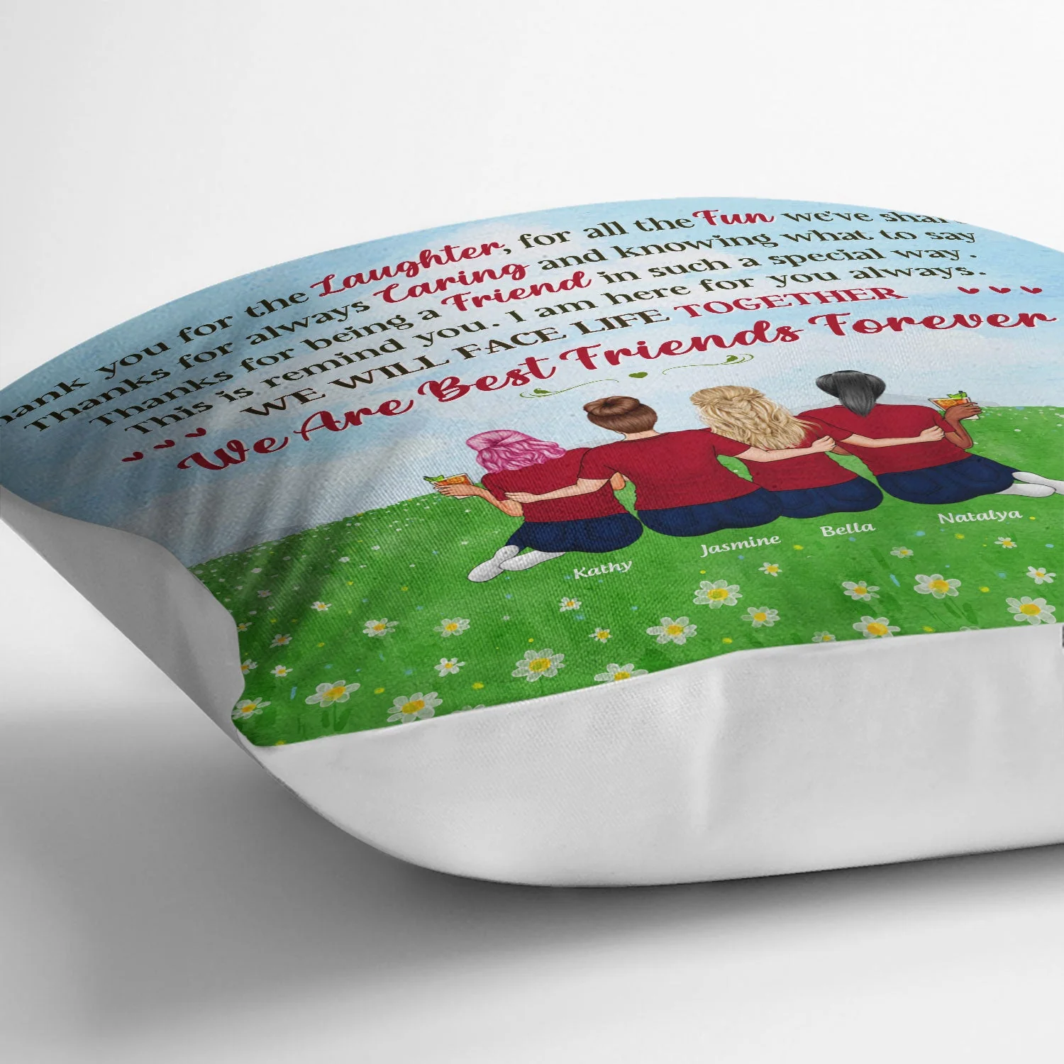 Best Friends Thank You For The Laughter - BFF Bestie Gift - Personalized Custom Pillow - Image 3