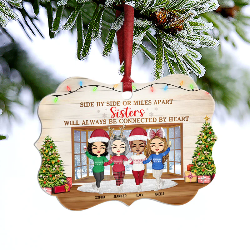 Best Friends There Is No Greater Gift Than Friendship  - Christmas Gift For BFF And Sibling - Personalized Custom Aluminum Ornament - Image 3