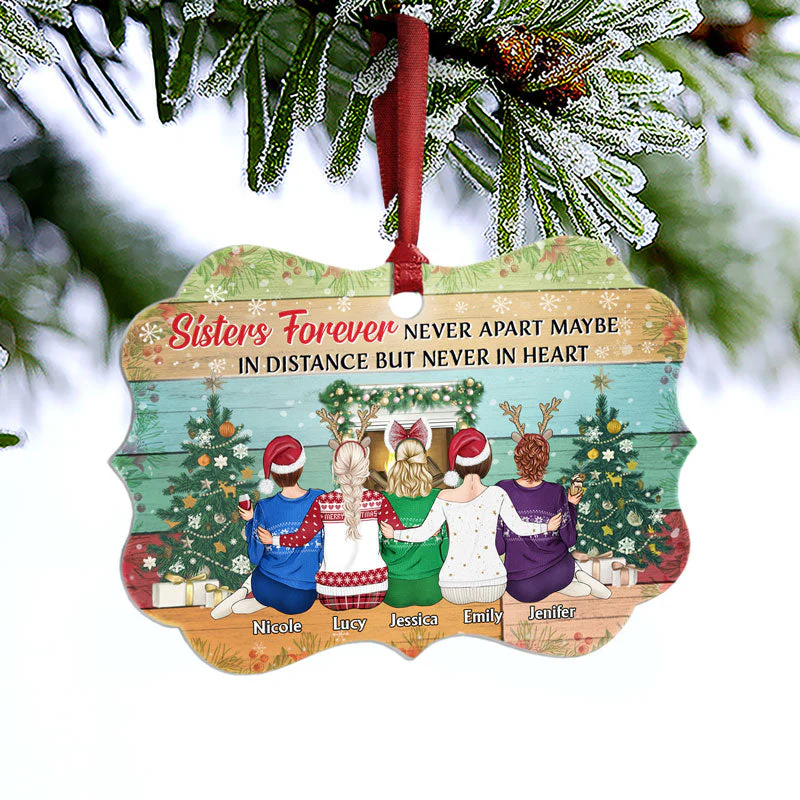 Best Friends There Is No Greater Gift Than Friendship - Christmas Gift For BFF And Sisters - Personalized Custom Aluminum Ornament - Image 3