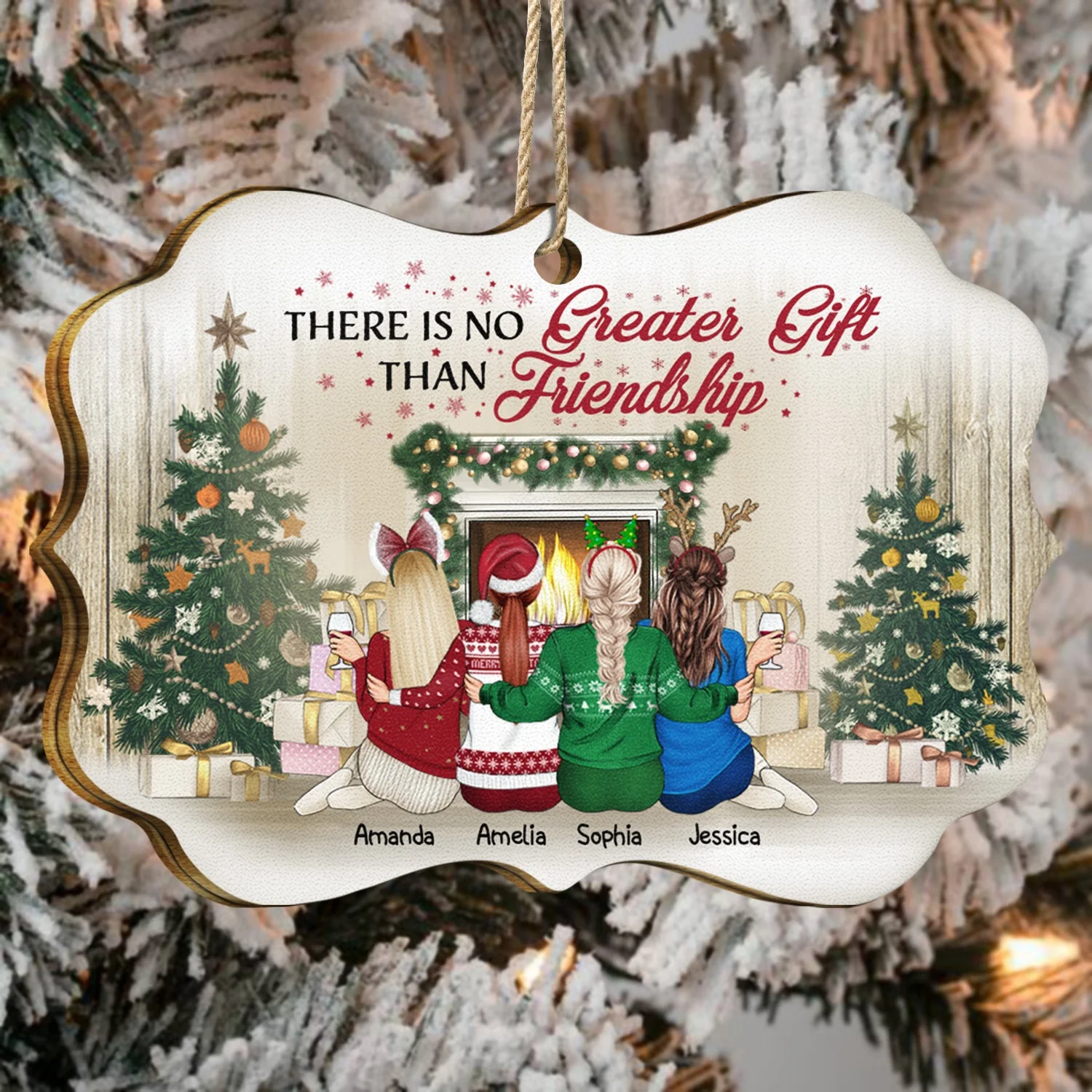 Best Friends There Is No Greater Gift Than Friendship - Christmas Gift For BFF - Personalized Wooden Ornament - Image 4
