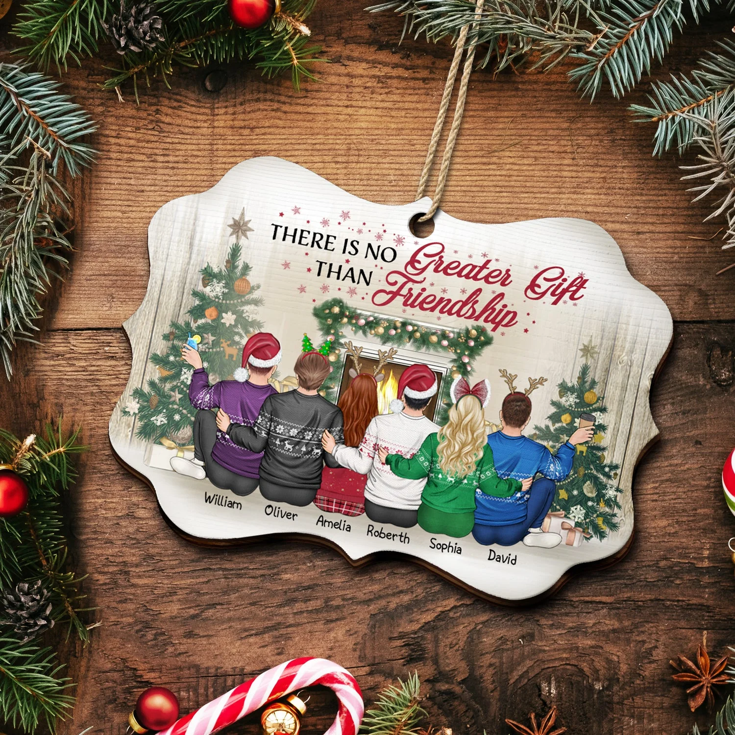 Best Friends There Is No Greater Gift Than Friendship - Christmas Gift For BFF - Personalized Wooden Ornament - Image 5