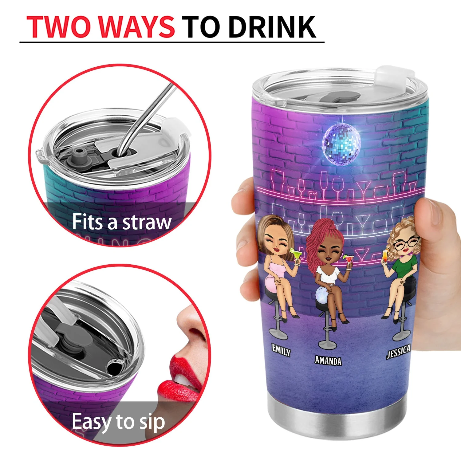Best Friends We’re Not Sugar & Spice - Gift For BFF Besties, Colleagues & Siblings - Personalized Custom Tumbler - Image 4
