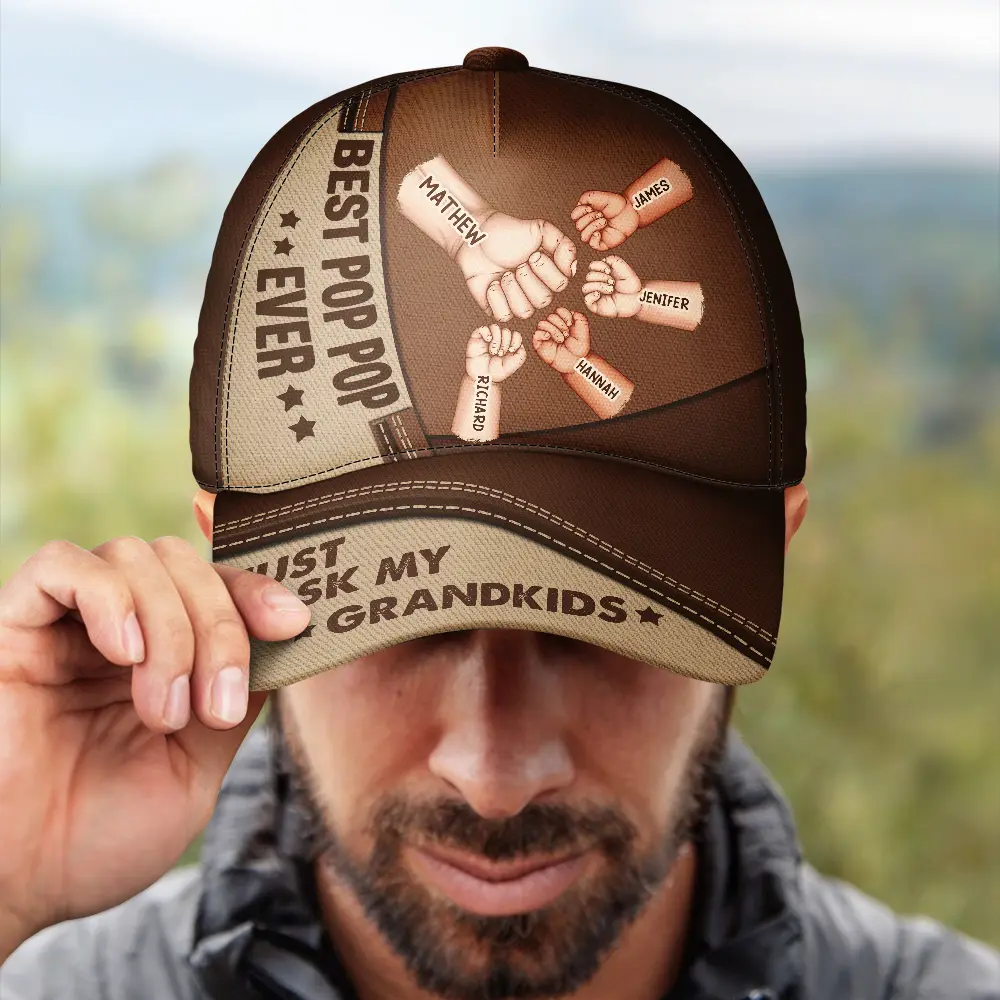 Best Grandpa Dad Ever - Personalized Classic Cap - Image 4