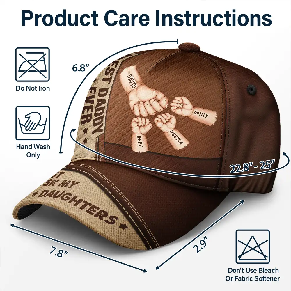 Best Grandpa Dad Ever - Personalized Classic Cap - Image 6
