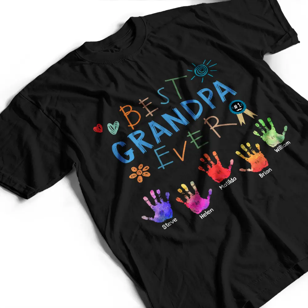 Best Grandpa Ever - Personalized T Shirt - Image 3
