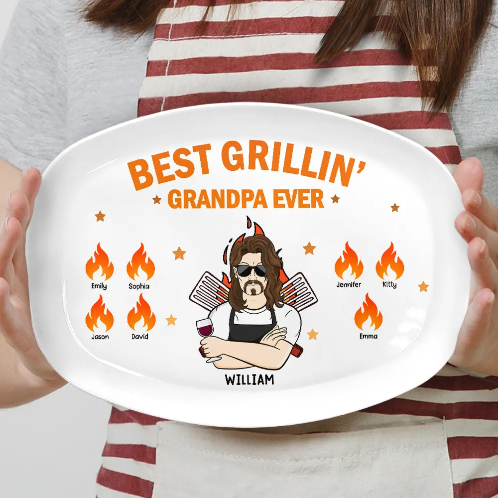 Best Grillin' Dad Ever - Personalized Plate - Image 4
