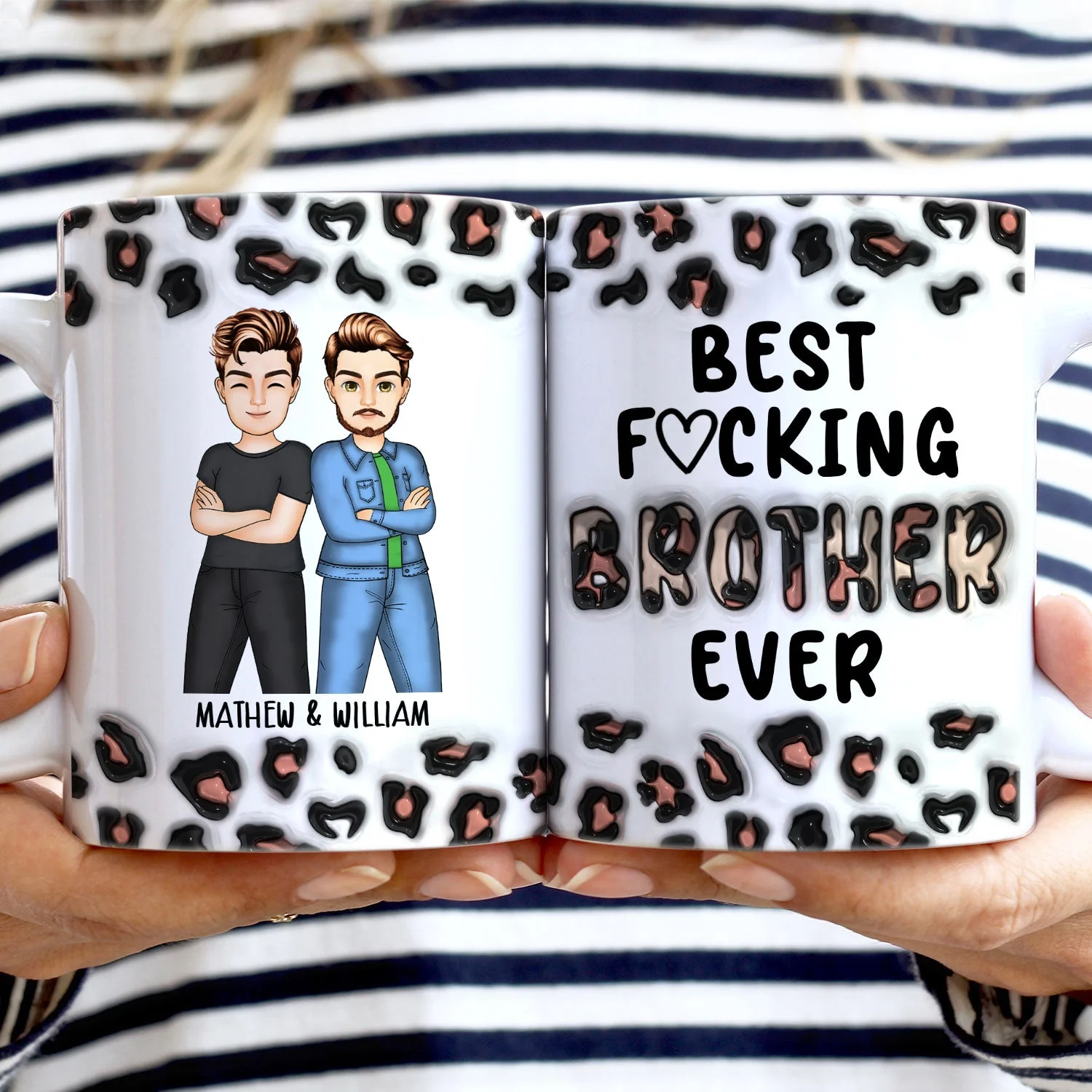 Best Sister Ever - Gift For Siblings - 3D Inflated Effect Printed Mug, Personalized White Edge-to-Edge Mug - Image 2