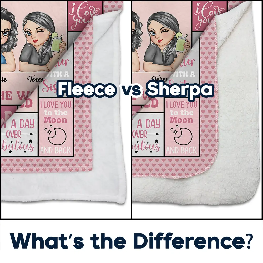 Best Sister In The World - Personalized Fleece Blanket, Sherpa Blanket - Image 4