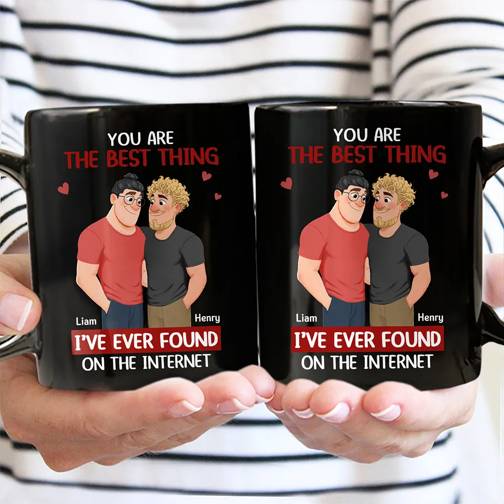 Best Thing Found On The Internet Animate Hugging Couple - Personalized Mug - Image 3