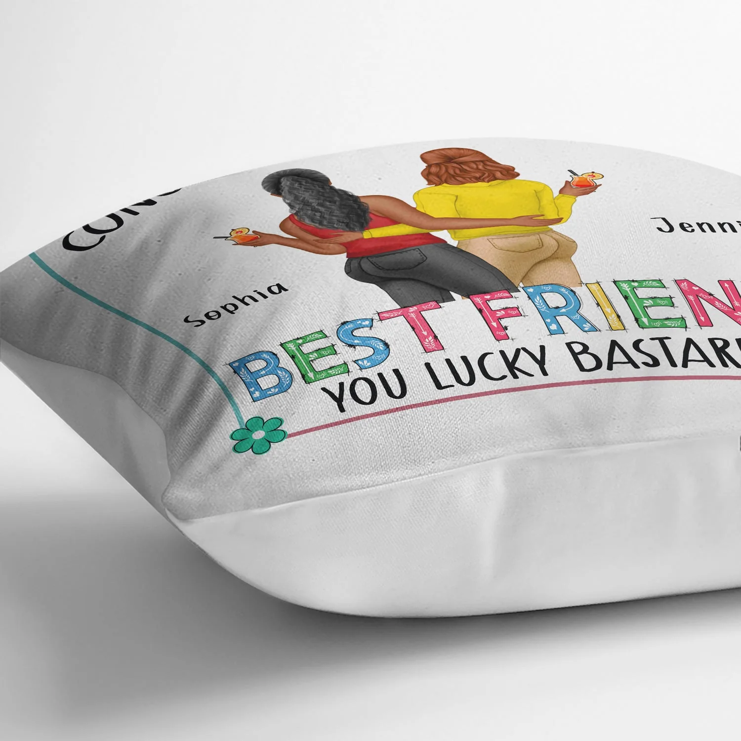 Bestie Back Side Congrats On Being My Bestie Fashion - Gift For Bestie - Personalized Pillow - Image 3