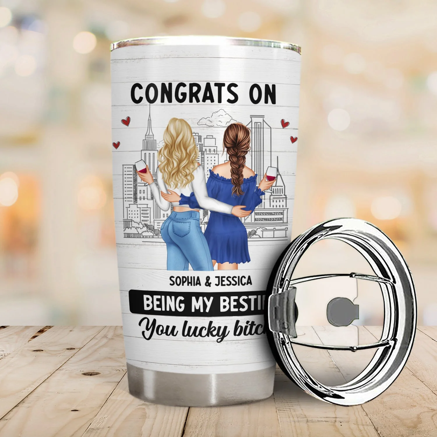 Bestie Backside Congrats On Being My Bestie - Gift For Bestie - Personalized Tumbler - Image 2