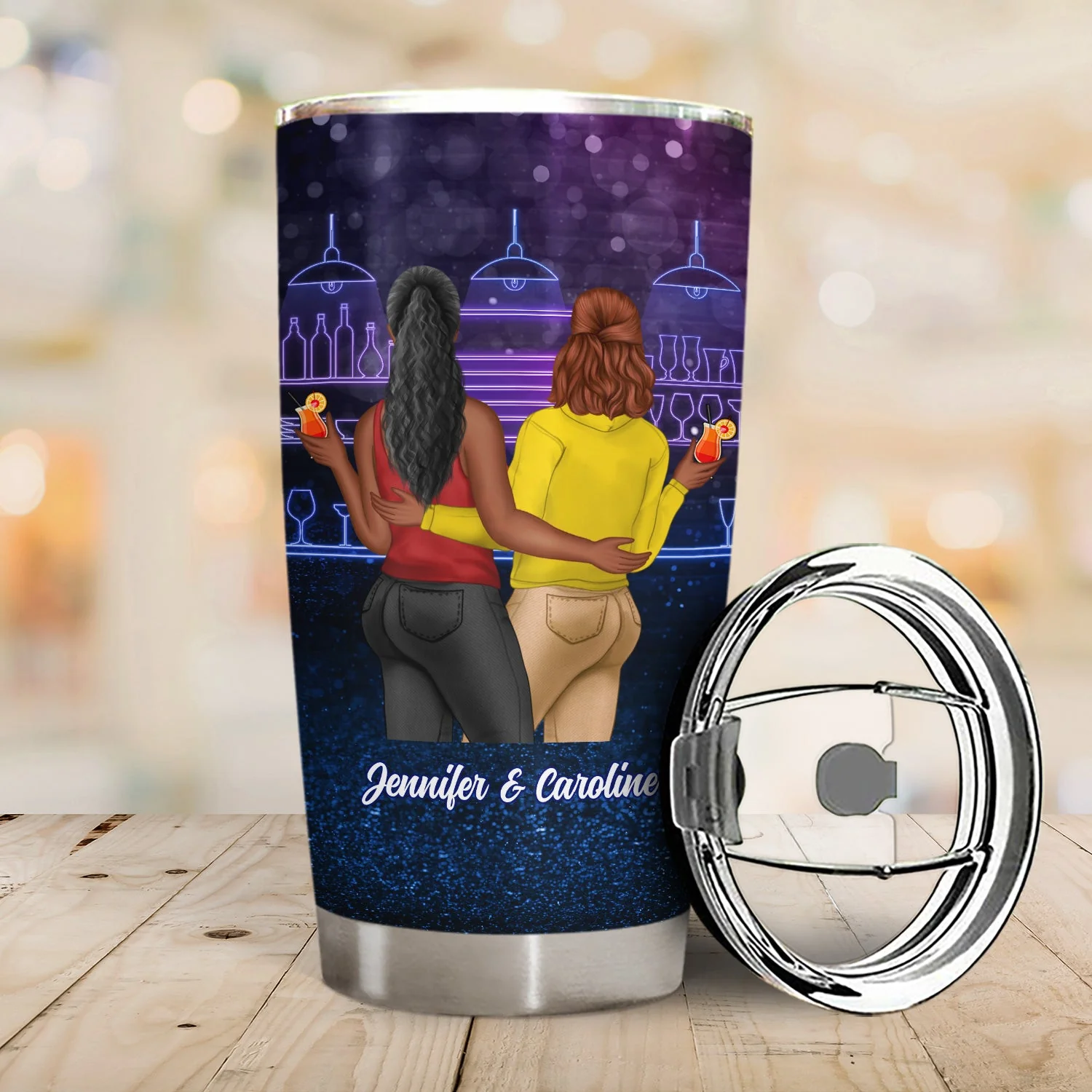 Bestie Backside Glitter Congrats On Being My Bestie - Gift For Bestie - Personalized Tumbler - Image 2
