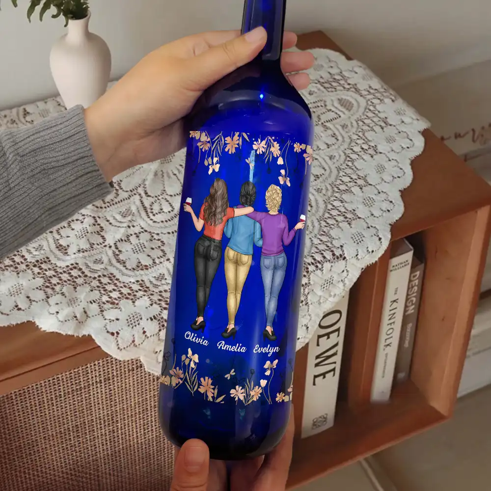Bestie Because Of You I Laugh A Little Harder - Personalized Bottle Light - Image 2