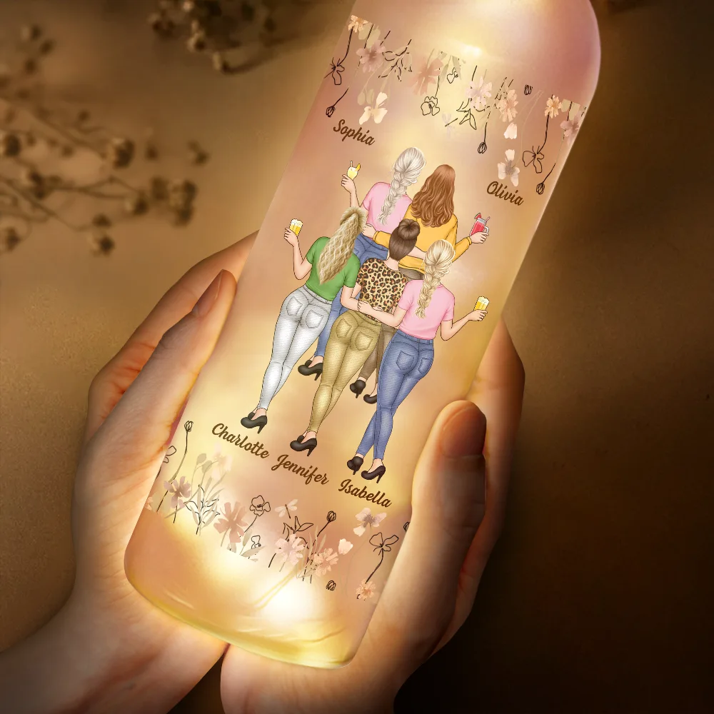Bestie Because Of You I Laugh A Little Harder - Personalized Bottle Light - Image 4