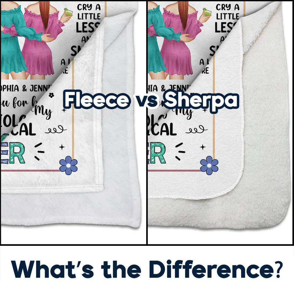 Bestie Because Of You - Personalized Fleece Blanket, Sherpa Blanket - Image 4