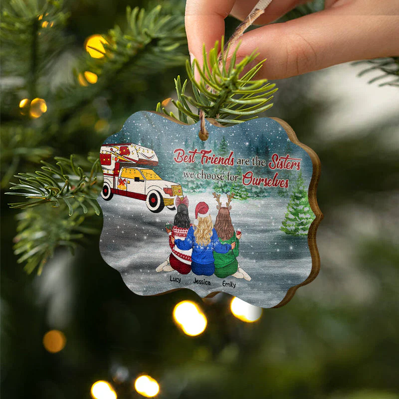 Bestie Camping Choose For Ourselves - Personalized Custom Wooden Ornament - Image 3